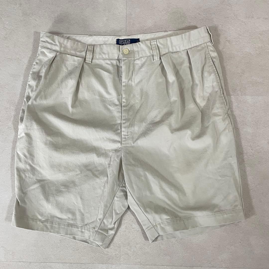 90s POLO RALPH LAUREN ハーフパンツ サイズ40 ベージュ