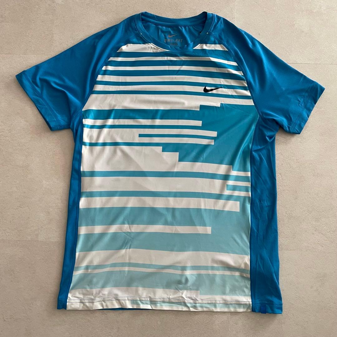【希少2010年モデル 新品未使用タグ付】NIKE 青白ストライプ Tシャツ L