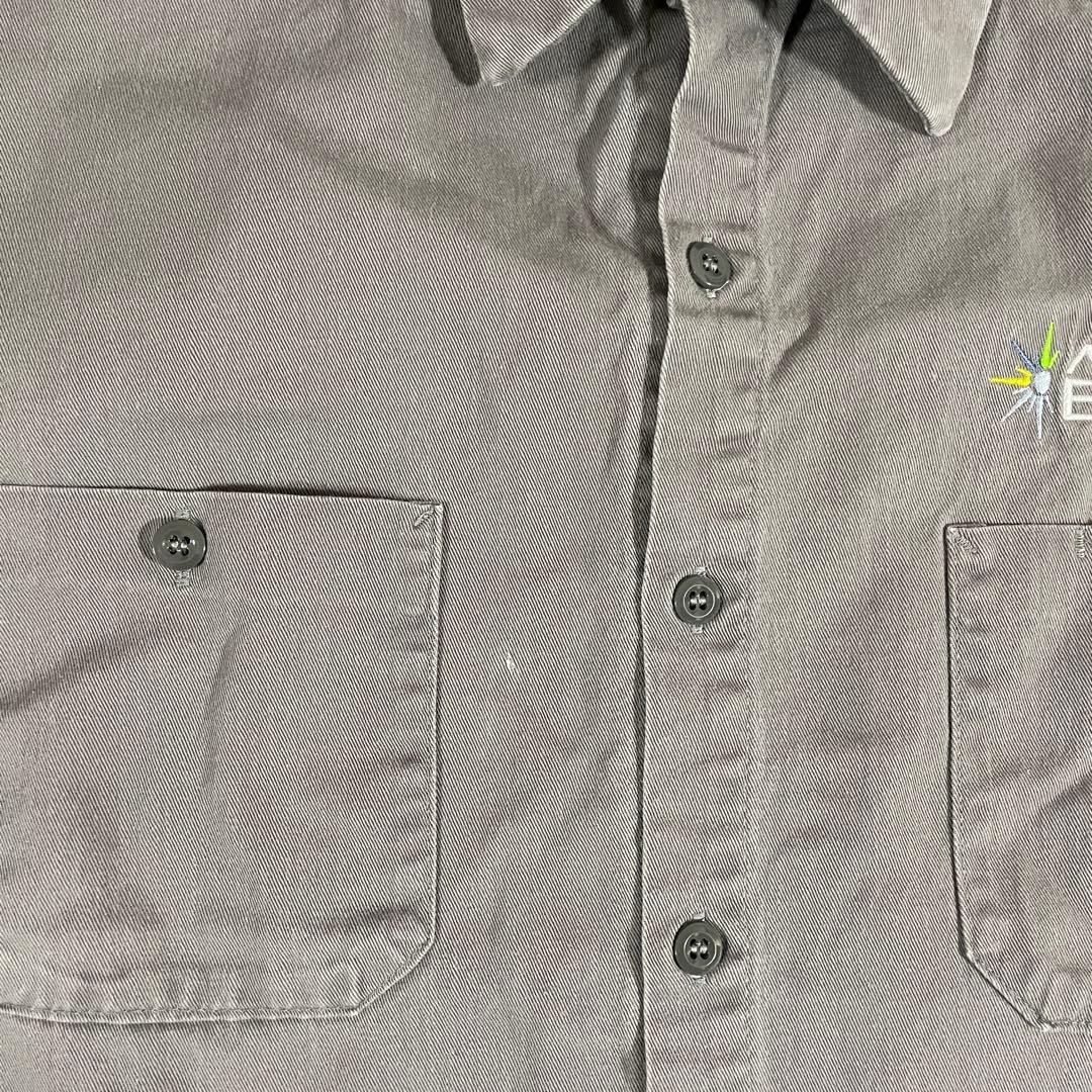 古着 RED KAP 長袖ワークシャツ サイズ2XL グレー
