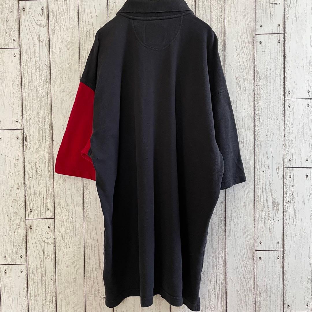 【美品】USA 古着 TEXAS トリコロールカラー 半袖ポロシャツ Lサイズ