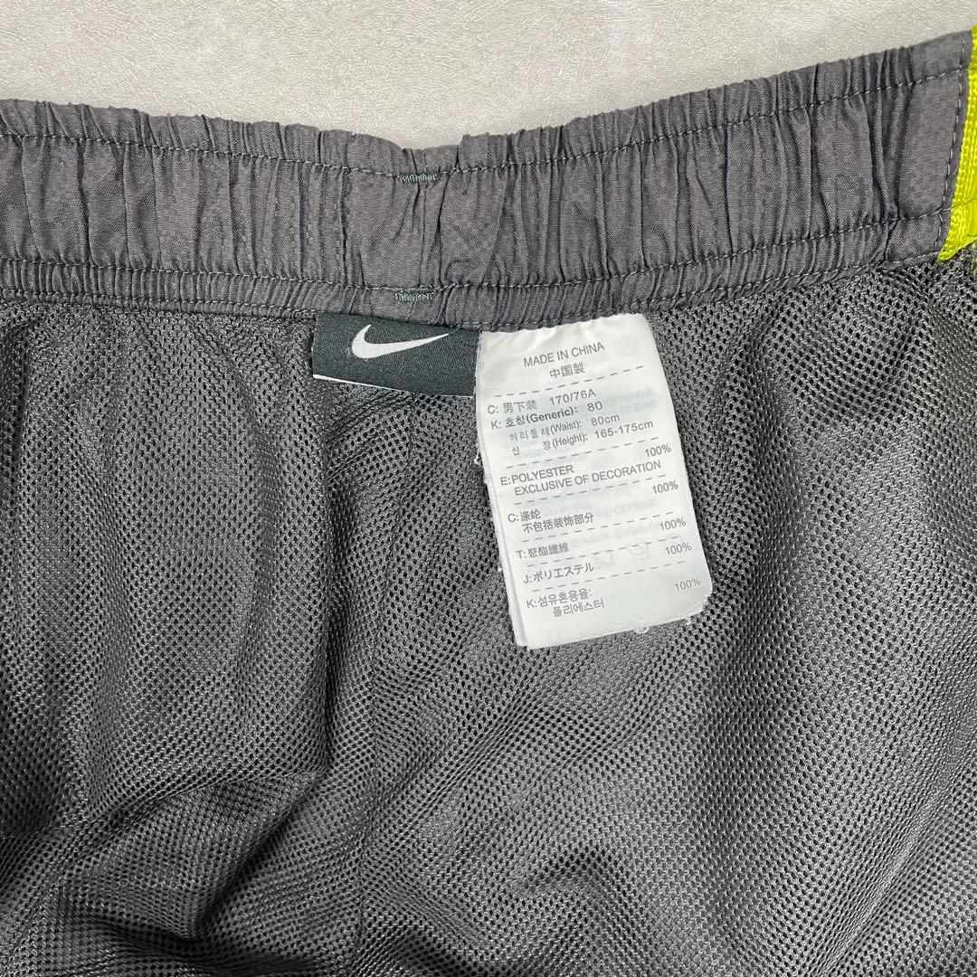 古着 Nike トラックパンツ 7分丈 ブラック×グリーン M