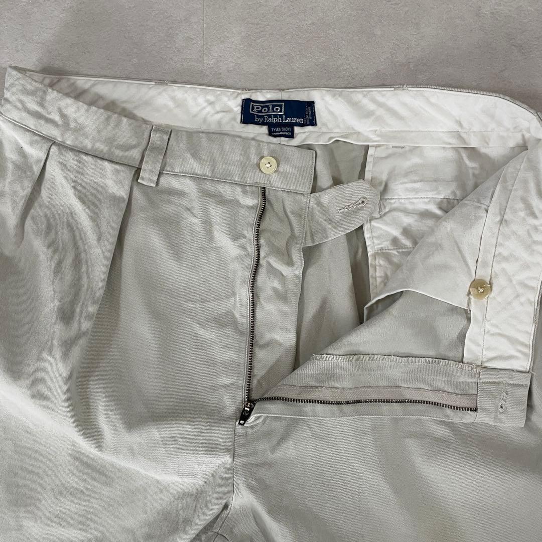 90s POLO RALPH LAUREN ハーフパンツ サイズ40 ベージュ