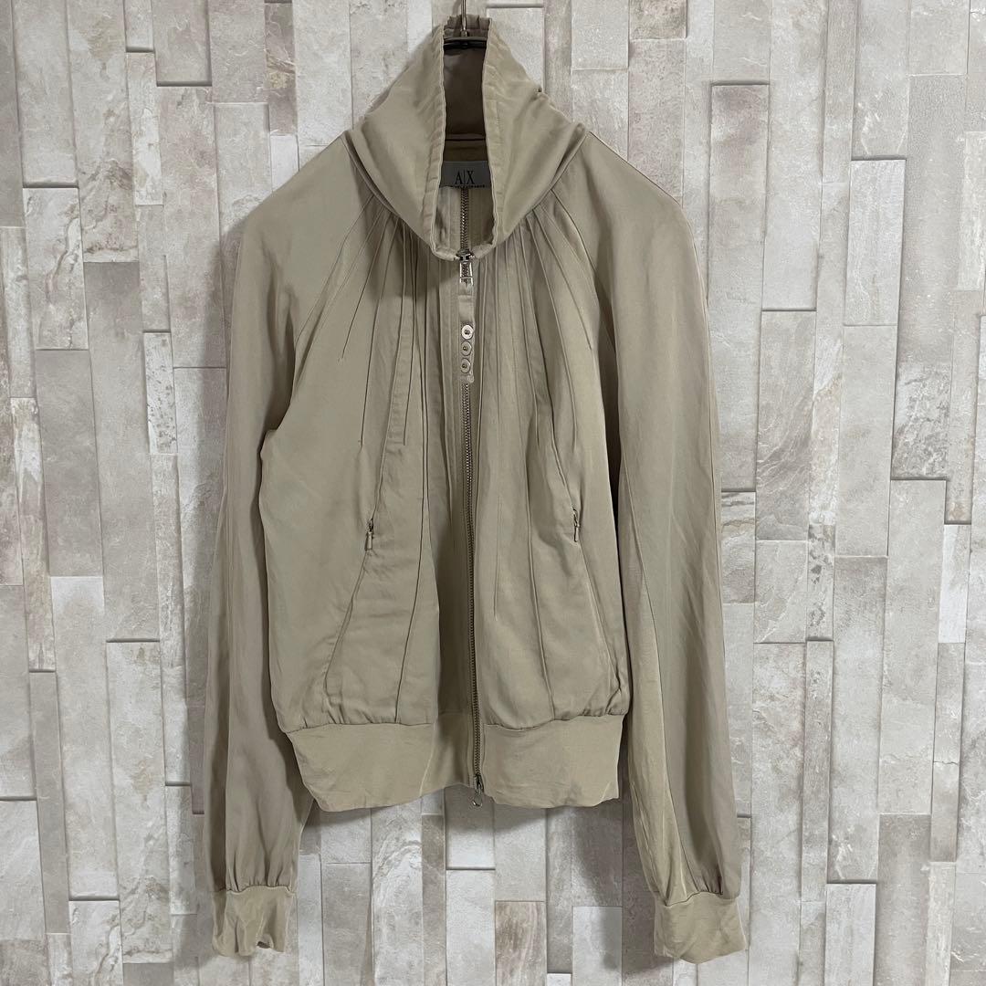 古着 ARMANI EXCHANGE ジャケット ベージュ ジップアップ M