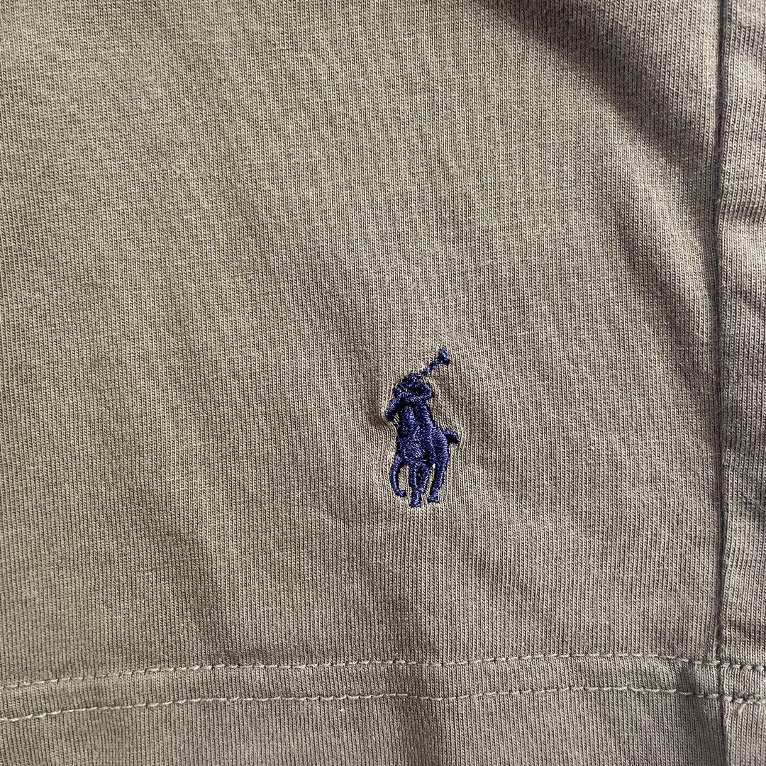 【美品】POLO RALPH LAUREN 半袖Tシャツ M カーキ 裾ポニー