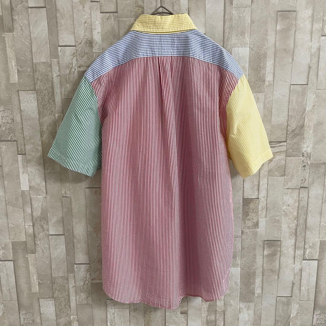 【美品】POLO RALPH LAUREN 半袖 M シアサッカー マルチカラー