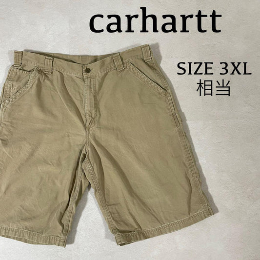 古着 carhartt ハーフパンツ サイズ3XL相当 ベージュ