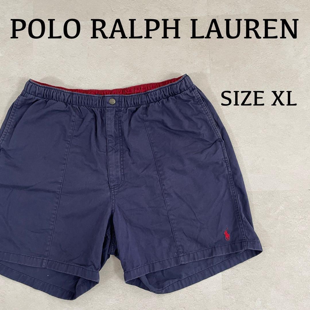 【美品】90s POLO RALPH LAUREN ハーフパンツ XL 紺色