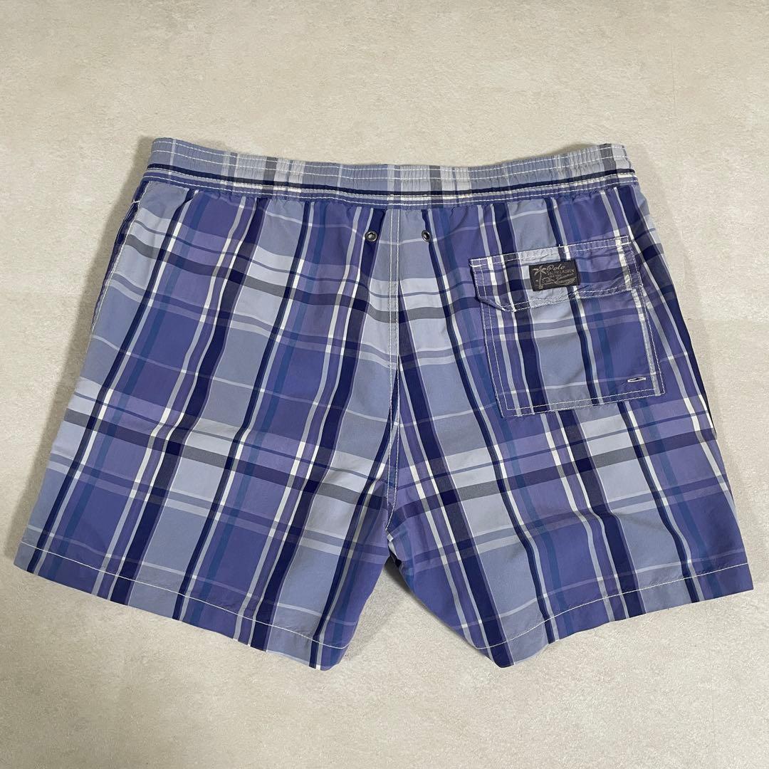 【美品】POLO RALPH LAUREN スイムショーツ 青チェック柄 S