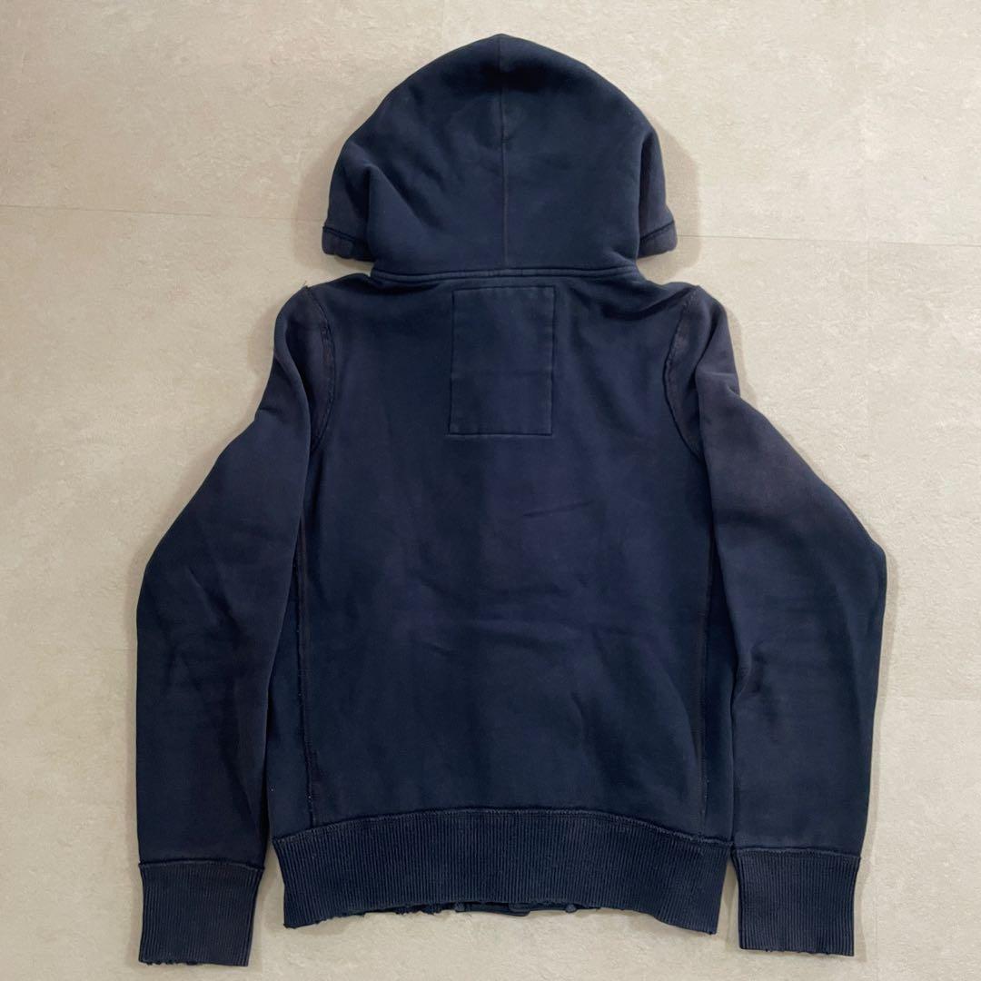 古着 Abercrombie & Fitch ダメージ加工パーカー S ネイビー