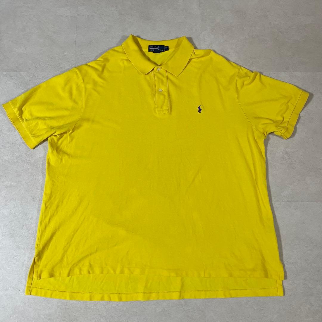 90s POLO RALPH LAUREN 半袖ポロシャツ 3XL イエロー