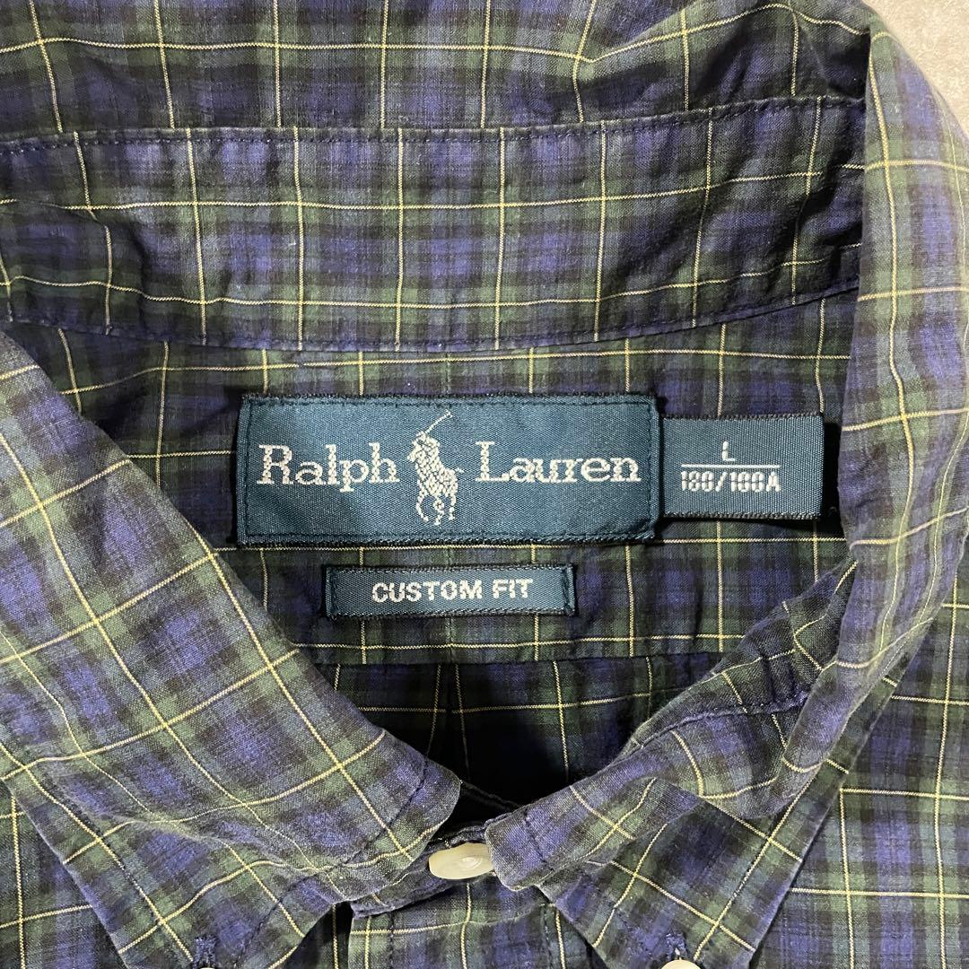 【美品】90s POLO RALPH LAUREN 長袖シャツ L チェック柄