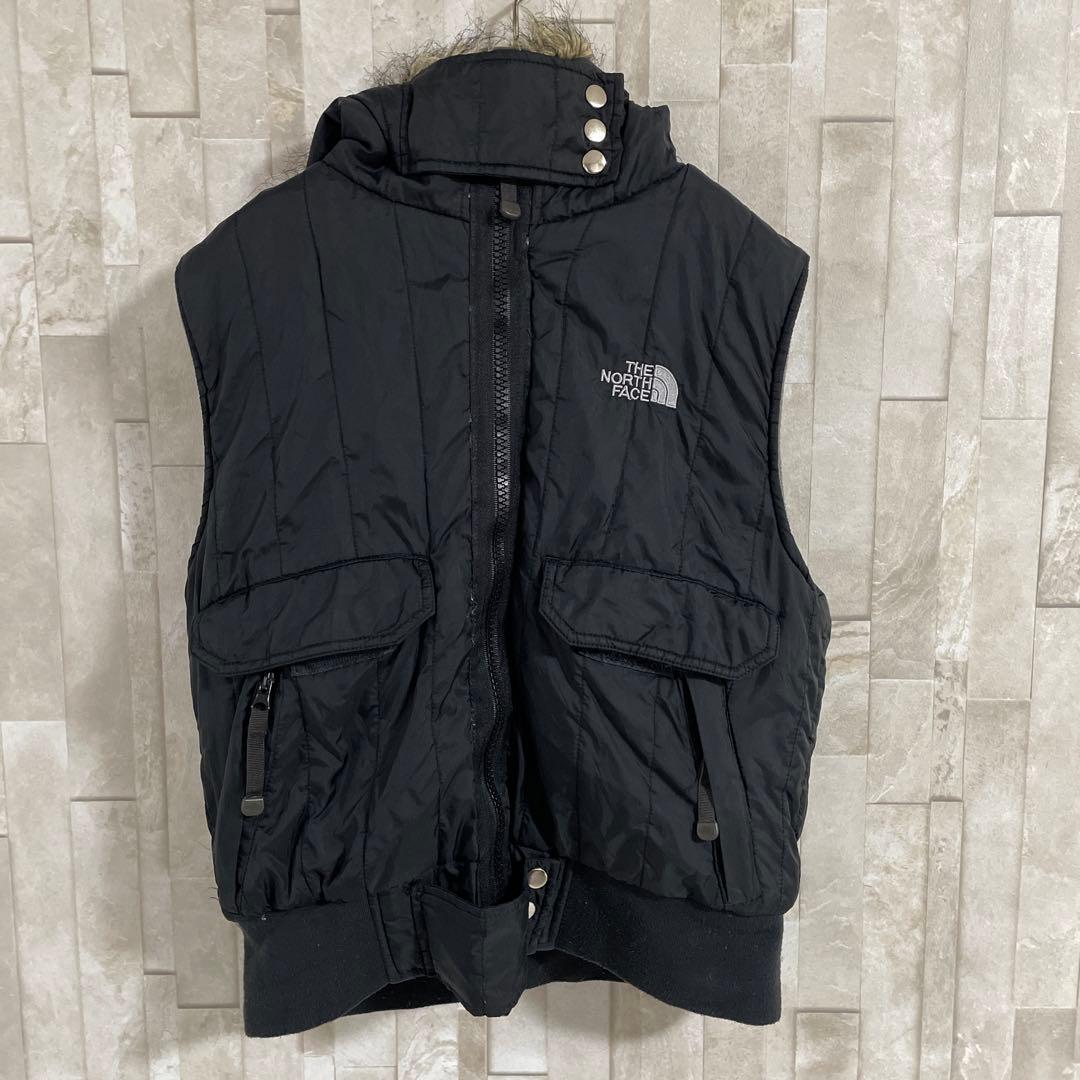 【美品】THE NORTH FACE ダウンベスト ファー付き L ブラック
