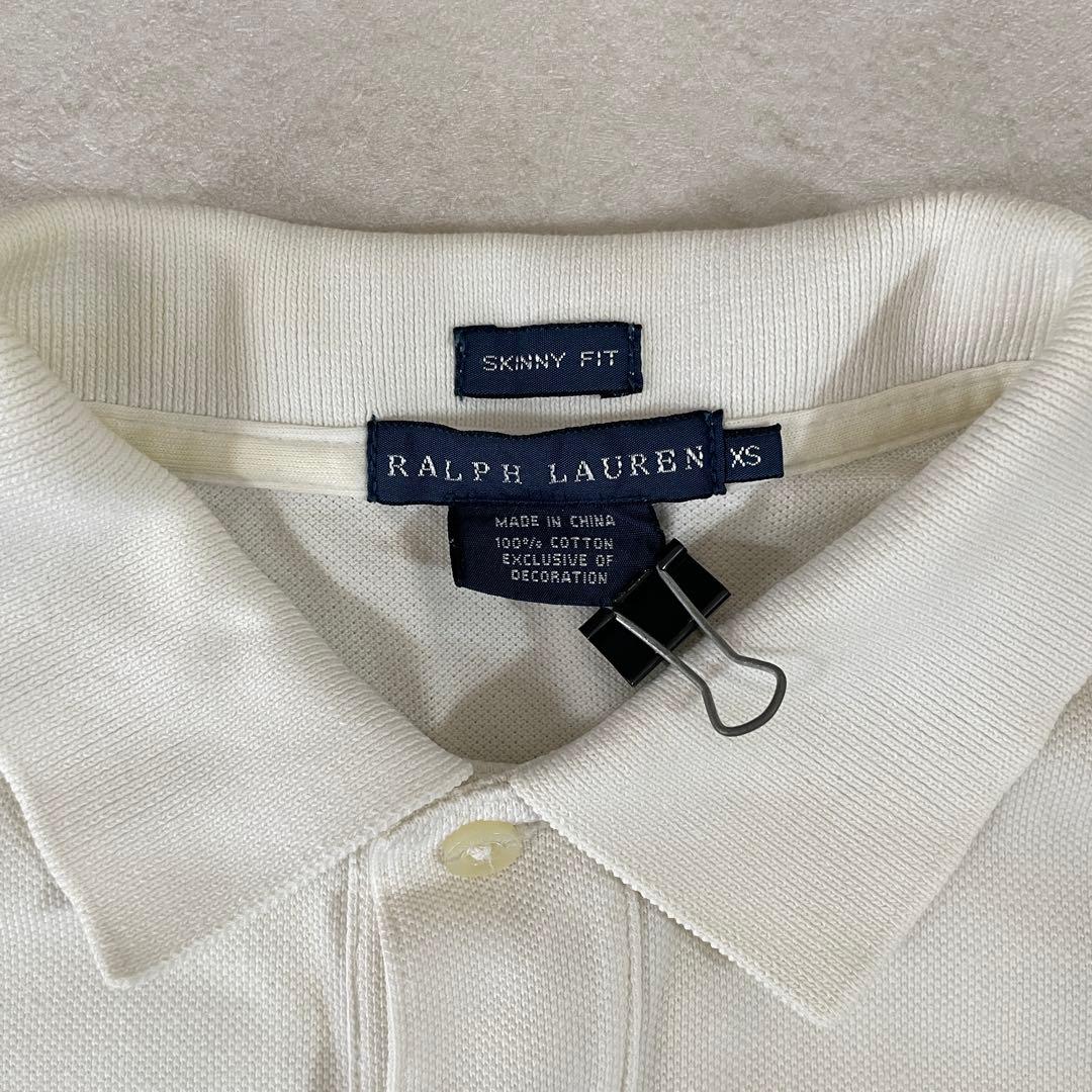 90s POLO RALPH LAUREN 半袖ポロシャツ XS ホワイト