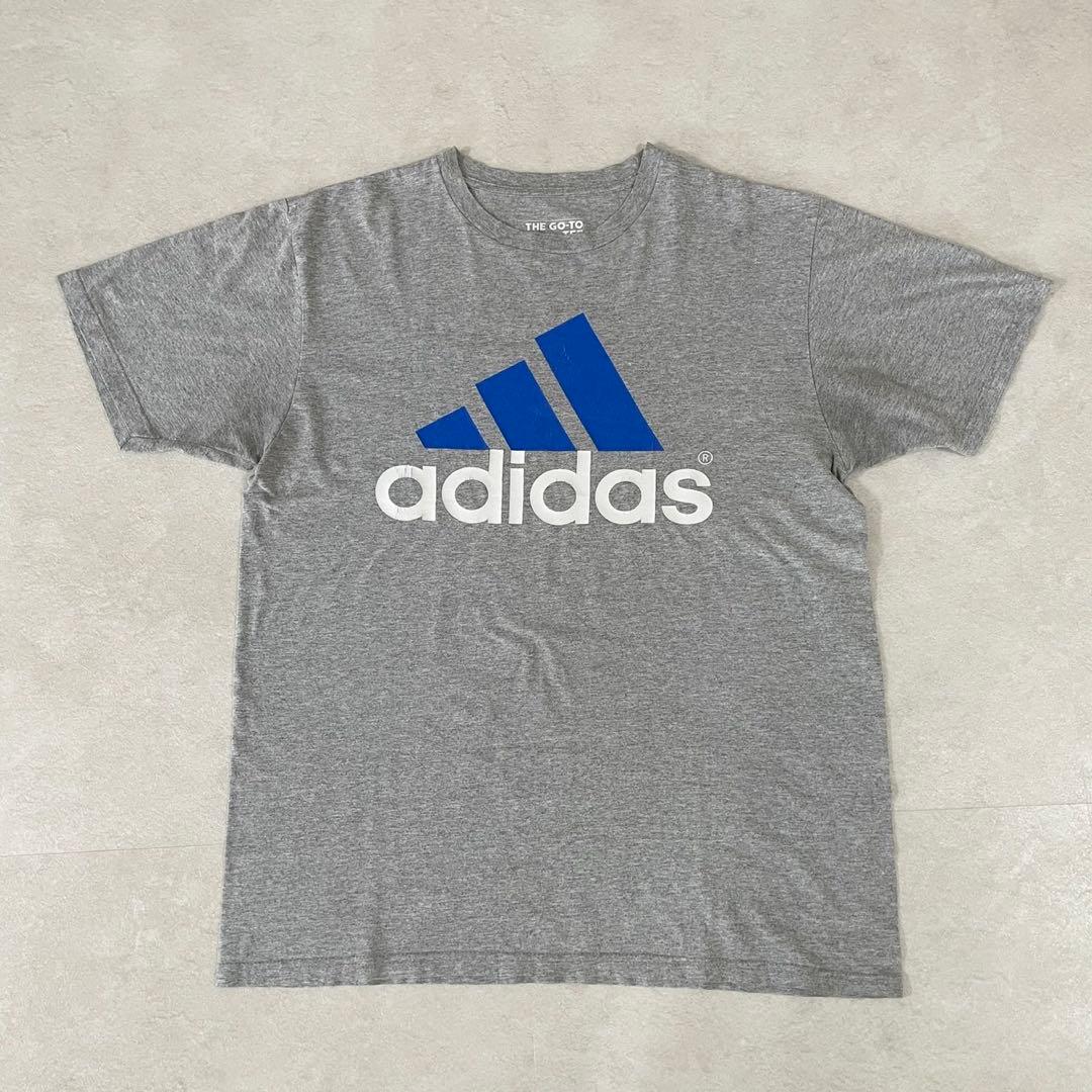 最終値下げ【美品】USA古着 adidas 半袖Tシャツ Lサイズ グレー