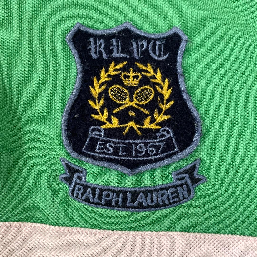 90s POLO RALPH LAUREN ポロシャツ L グリーン/ピンク
