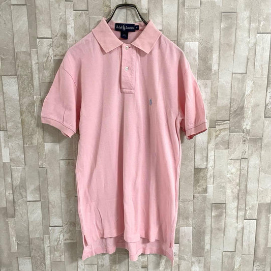 90s POLO RALPH LAUREN 半袖ポロシャツ ポニー刺繍 ピンク