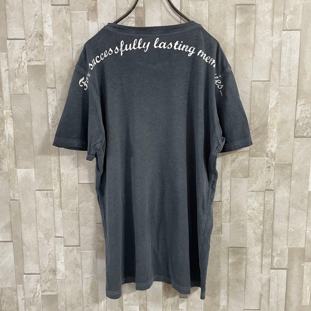 古着 DIESEL リバーシブル プリント 半袖Tシャツ グレー