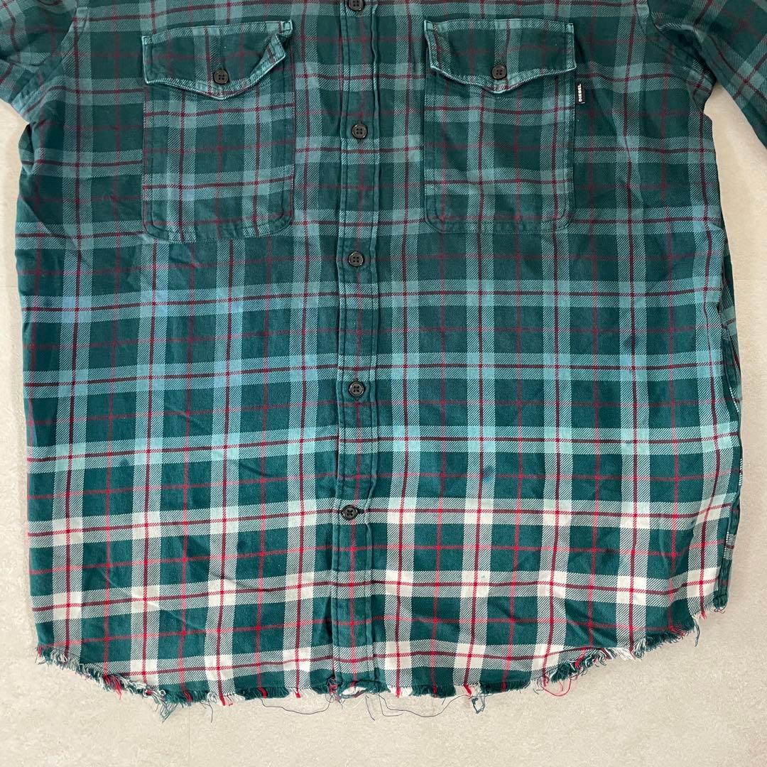 【美品】DIESEL MILLER グラデーションブリーチチェックシャツ L