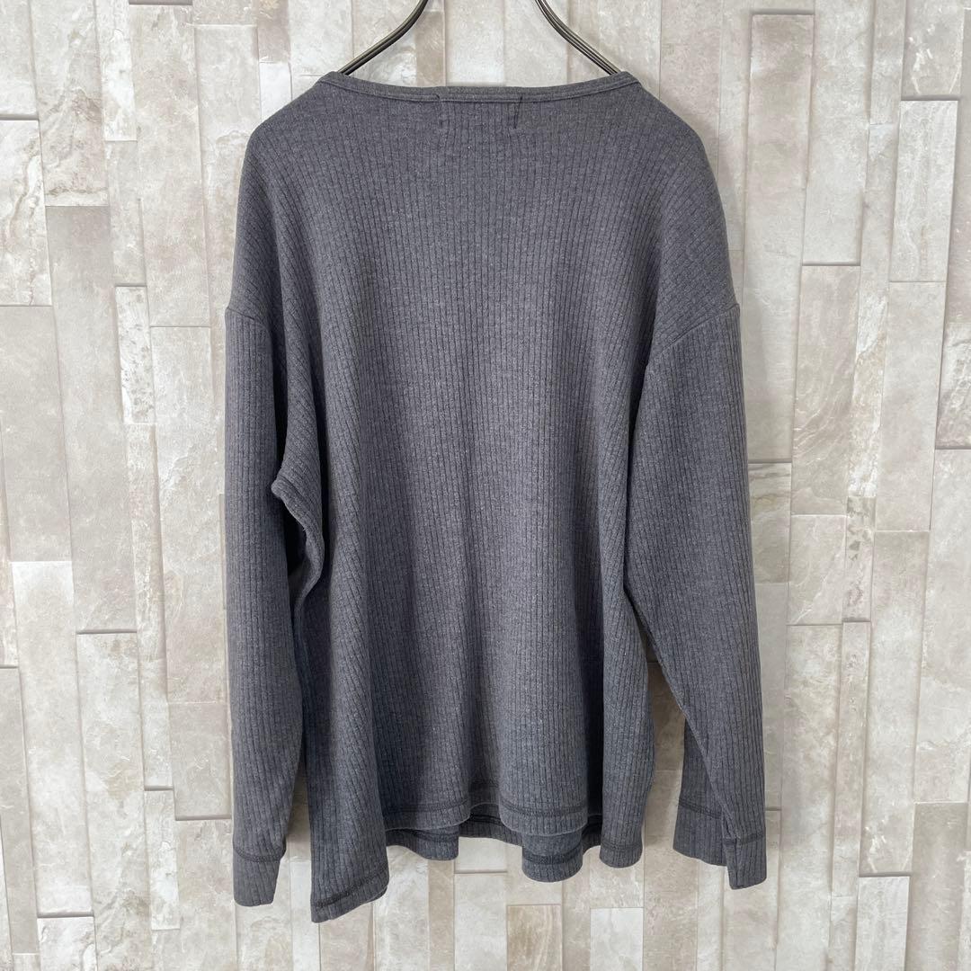 古着 POLO BCS 長袖Vネックニット サイズMA グレー