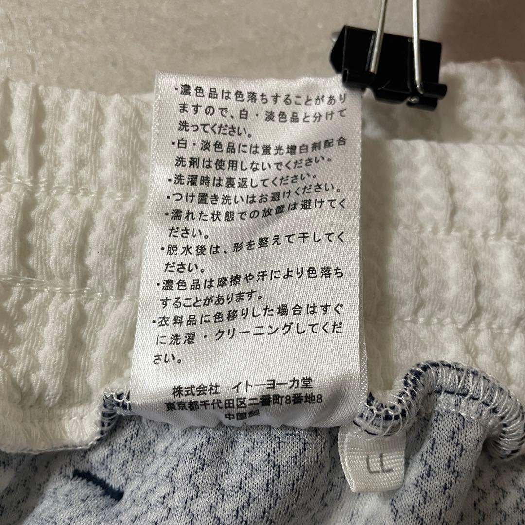 【美品】イトーヨーカ堂 ハーフパンツ ヨット 総柄 ネイビー LL