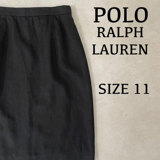 【美品】POLO RALPH LAUREN 膝丈スカート サイズ 11 黒色