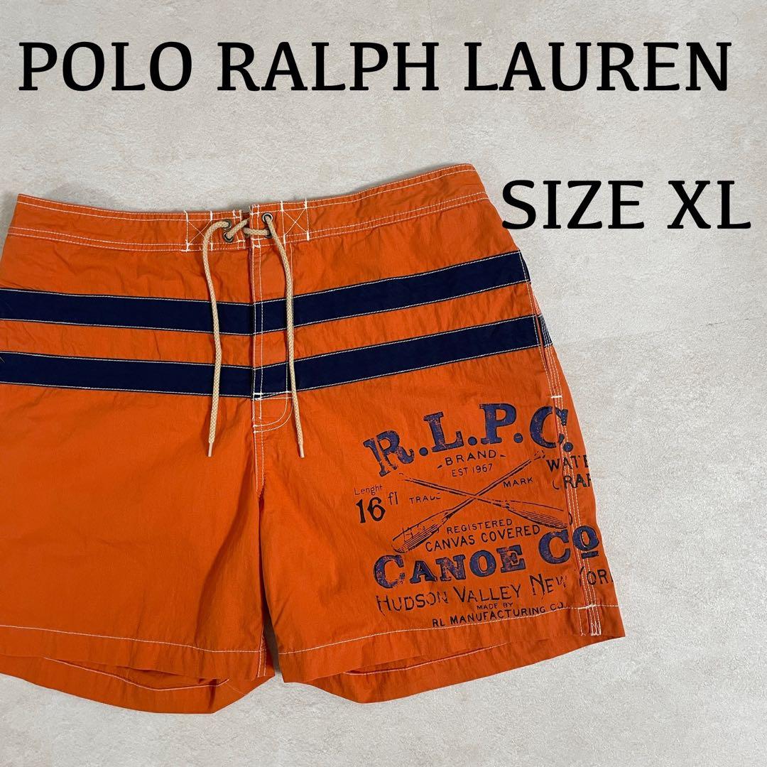 90s POLO RALPH LAUREN スイムショーツ XL オレンジ