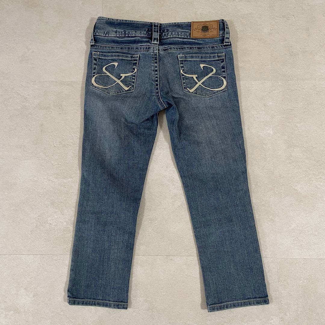 【美品】 &by p&d デニムパンツ ロゴ刺繍 パッチ サイズ34