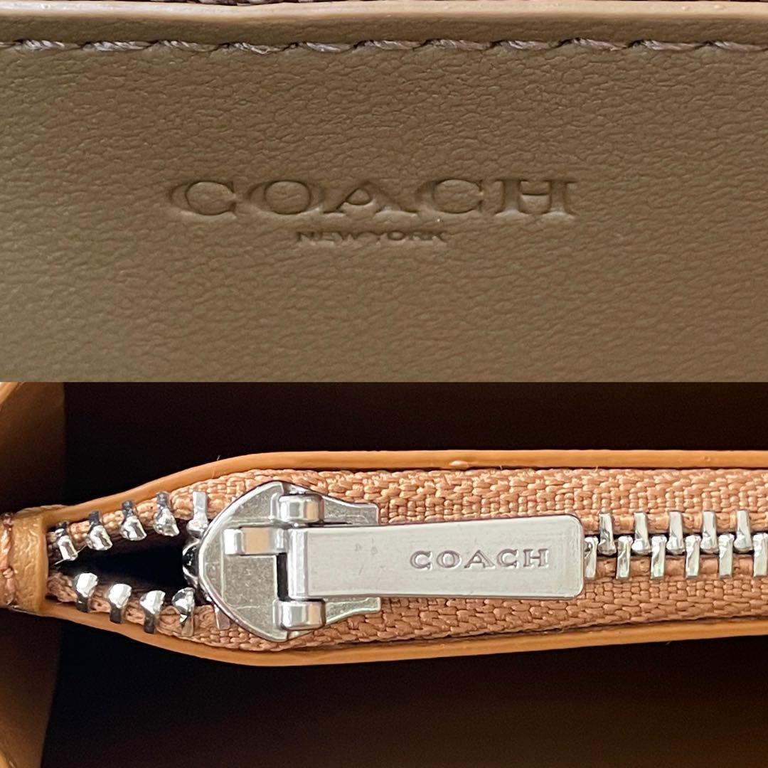 訳あり新品 COACH 長財布 ホース＆キャリッジ柄 グリーン系