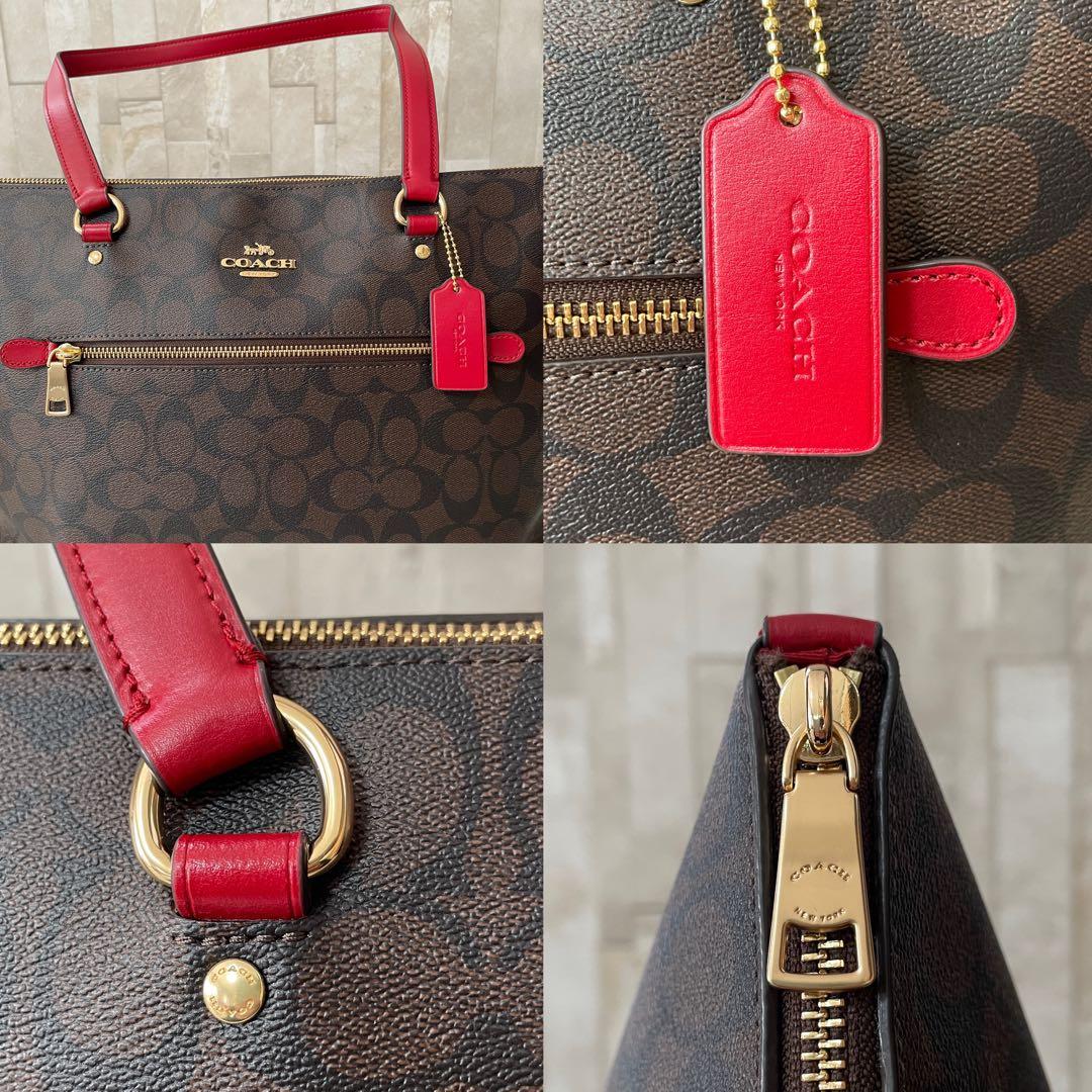 訳あり新品 COACH トートバッグ シグネチャー柄 ブラウン