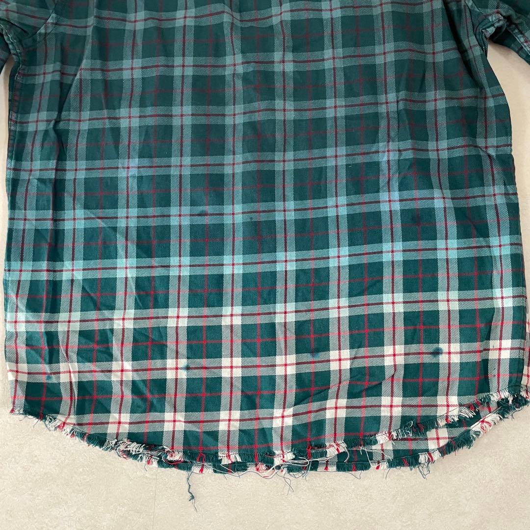 【美品】DIESEL MILLER グラデーションブリーチチェックシャツ L