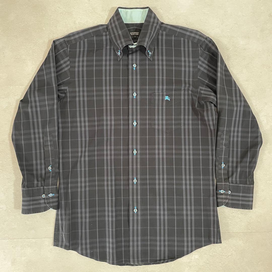 古着 BURBERRY BLACK LABEL長袖シャツ バーバリーチェック