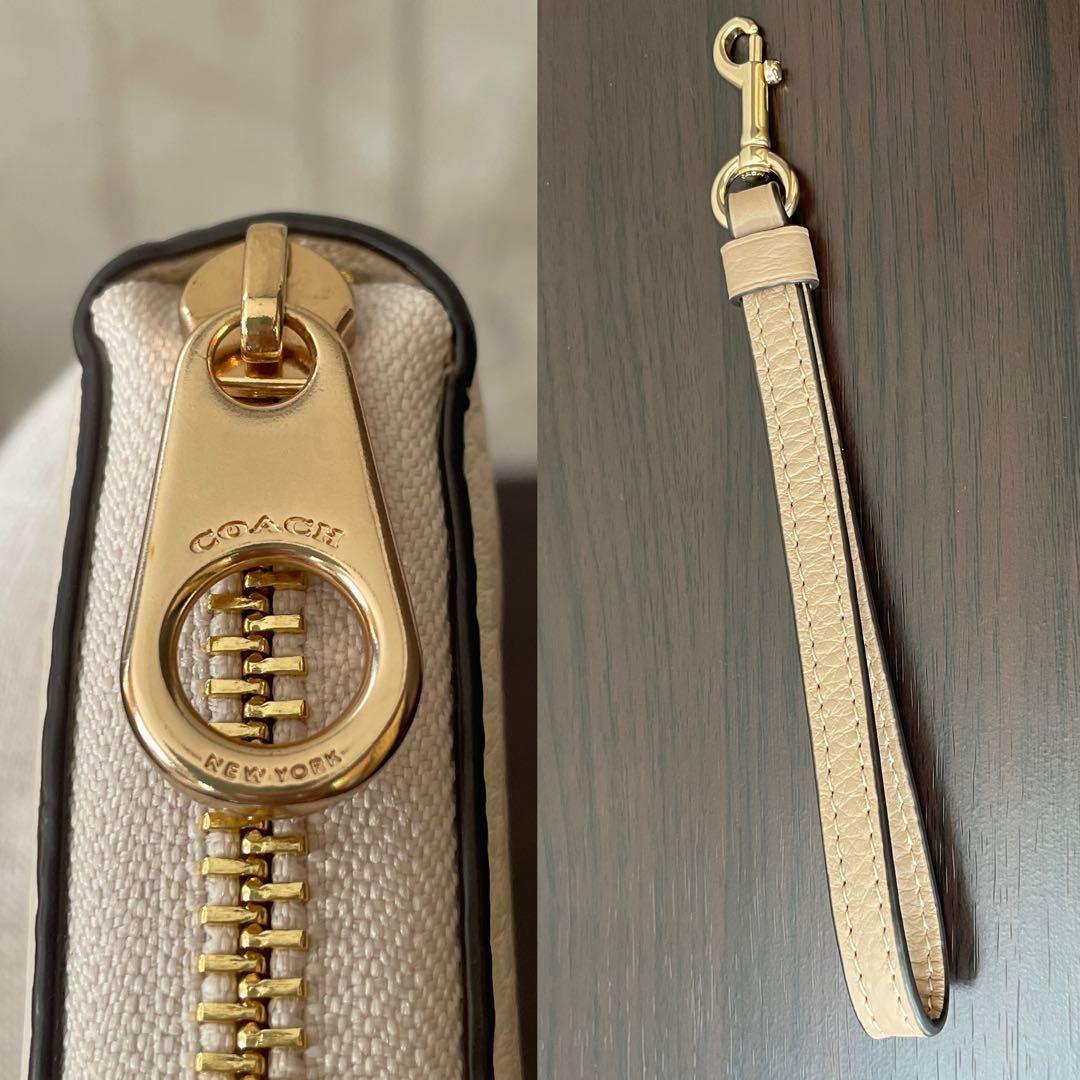 訳あり新品 COACH 長財布 ホース＆キャリッジ柄 ホワイト系