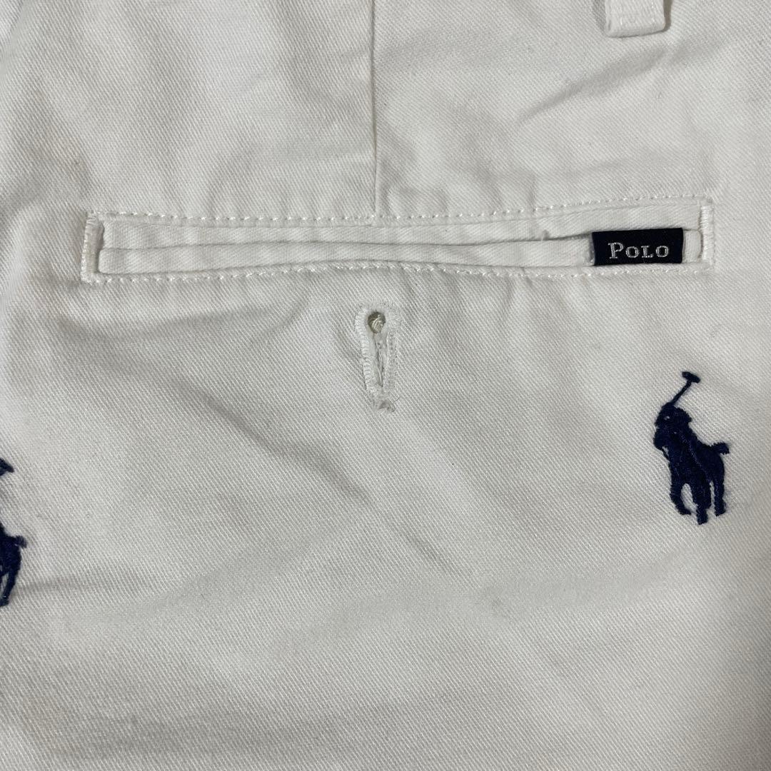 古着 POLO RALPH LAUREN ハーフパンツ 12 ホワイト 総柄