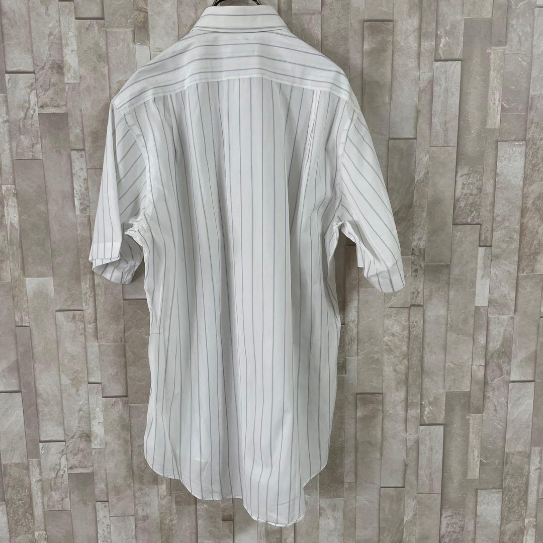 90s BURBERRY 半袖シャツ ストライプ サイズ39 ホワイト