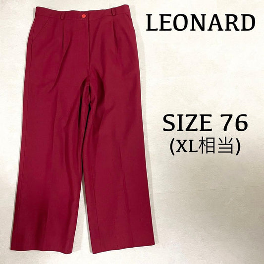 古着 LEONARD SPORT パンツ 日本製 サイズ76 ワインレッド