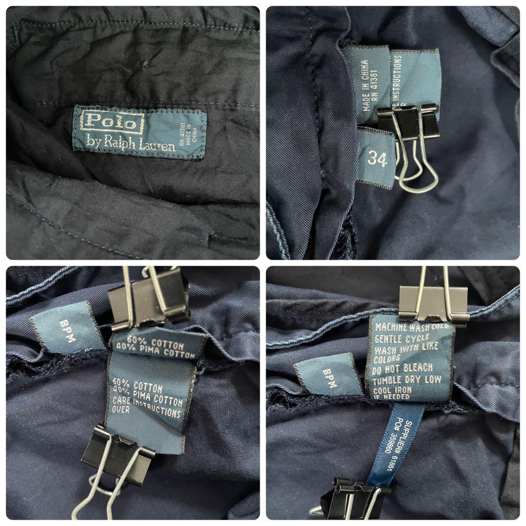 古着 90s POLO RALPH LAUREN ハーフパンツ 34 ネイビー