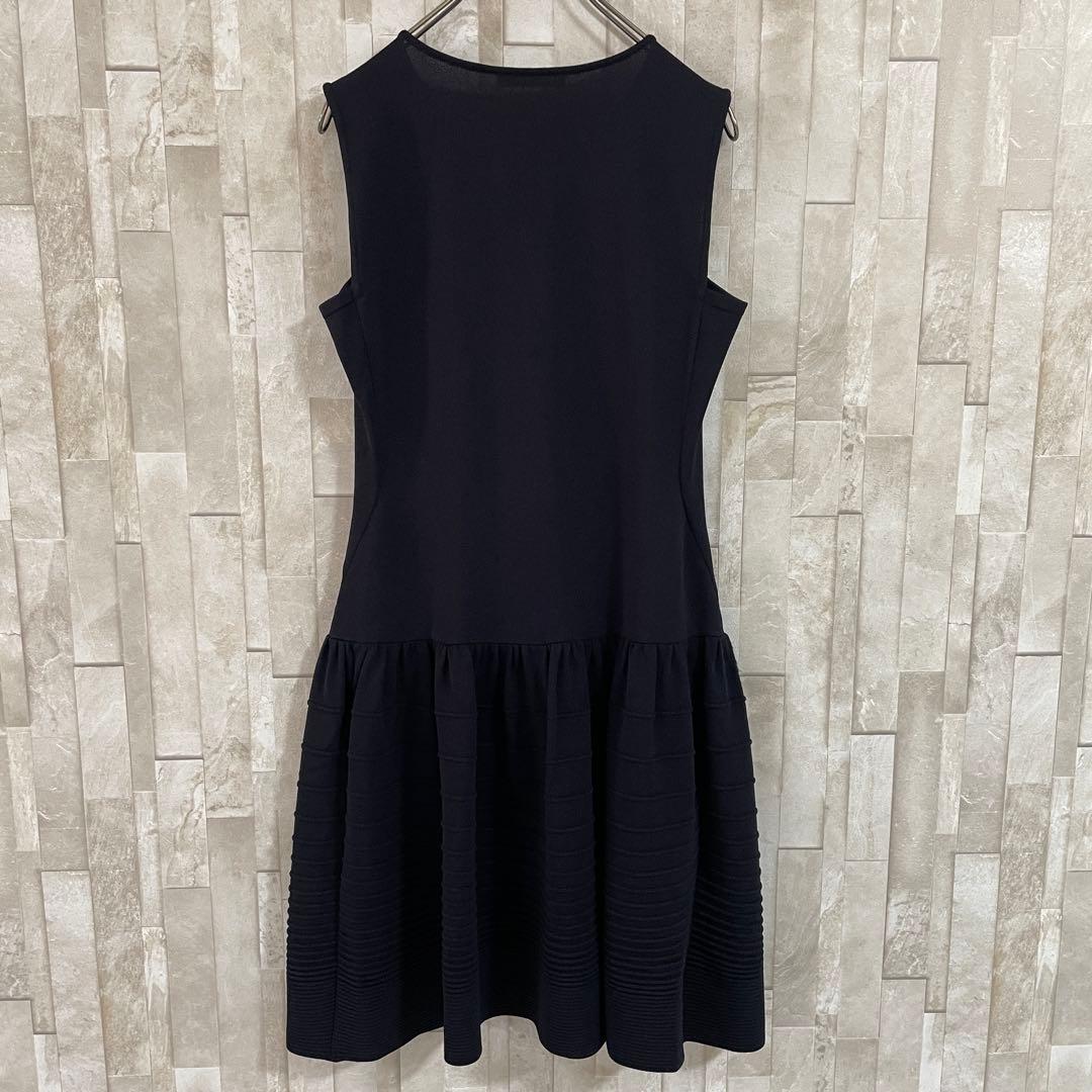 【美品】 Rene ノースリーブワンピース 日本製 プリーツ フロントファスナー