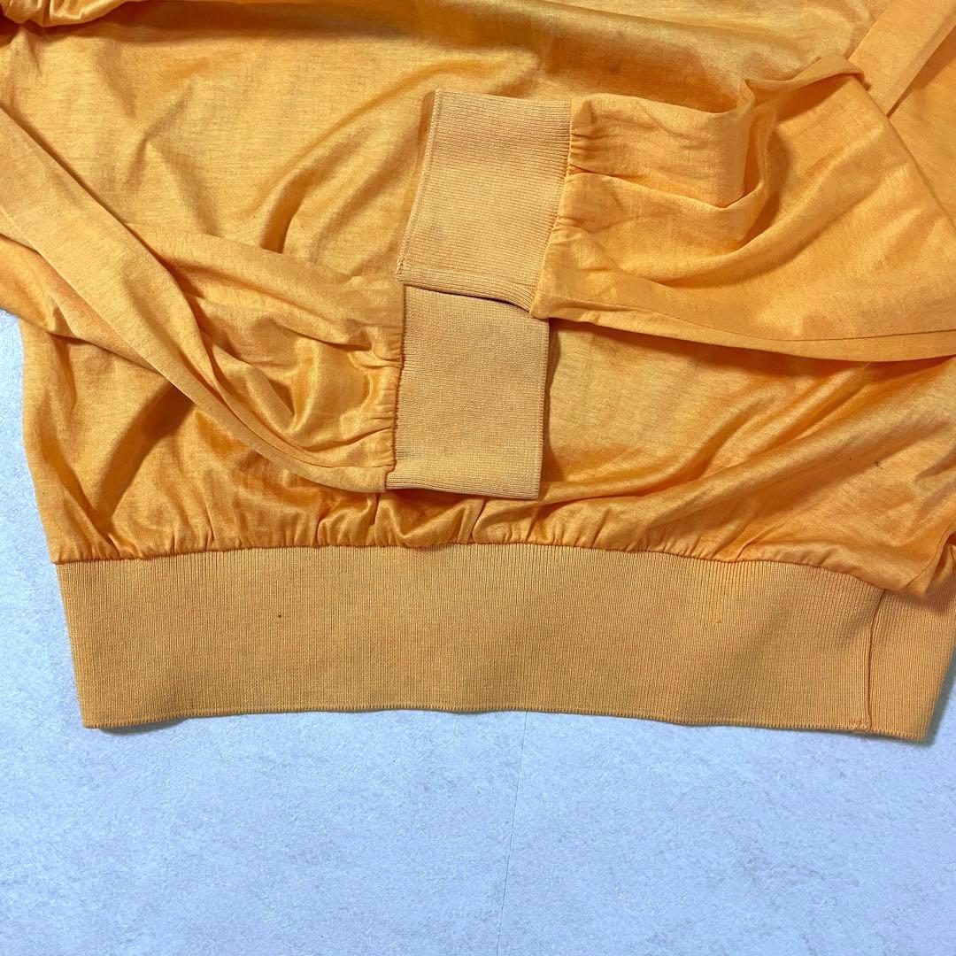 古着 LEONARD 長袖シャツ ビックプリント 日本製 サイズL オレンジ