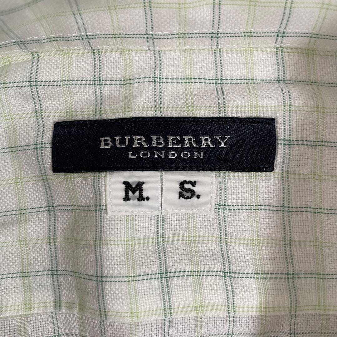 古着 BURBERRY LONDON 長袖シャツ 刺繍入り チェック柄