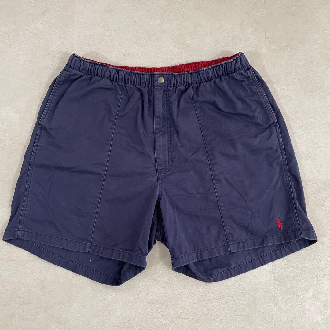 【美品】90s POLO RALPH LAUREN ハーフパンツ XL 紺色