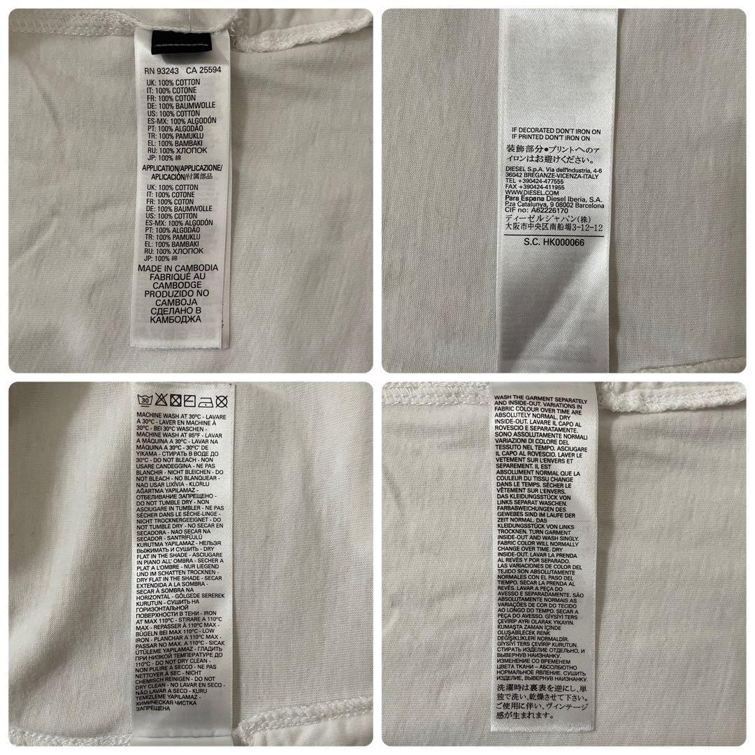 古着 DIESEL グラフィック刺繍 半袖Tシャツ Mサイズ ホワイト