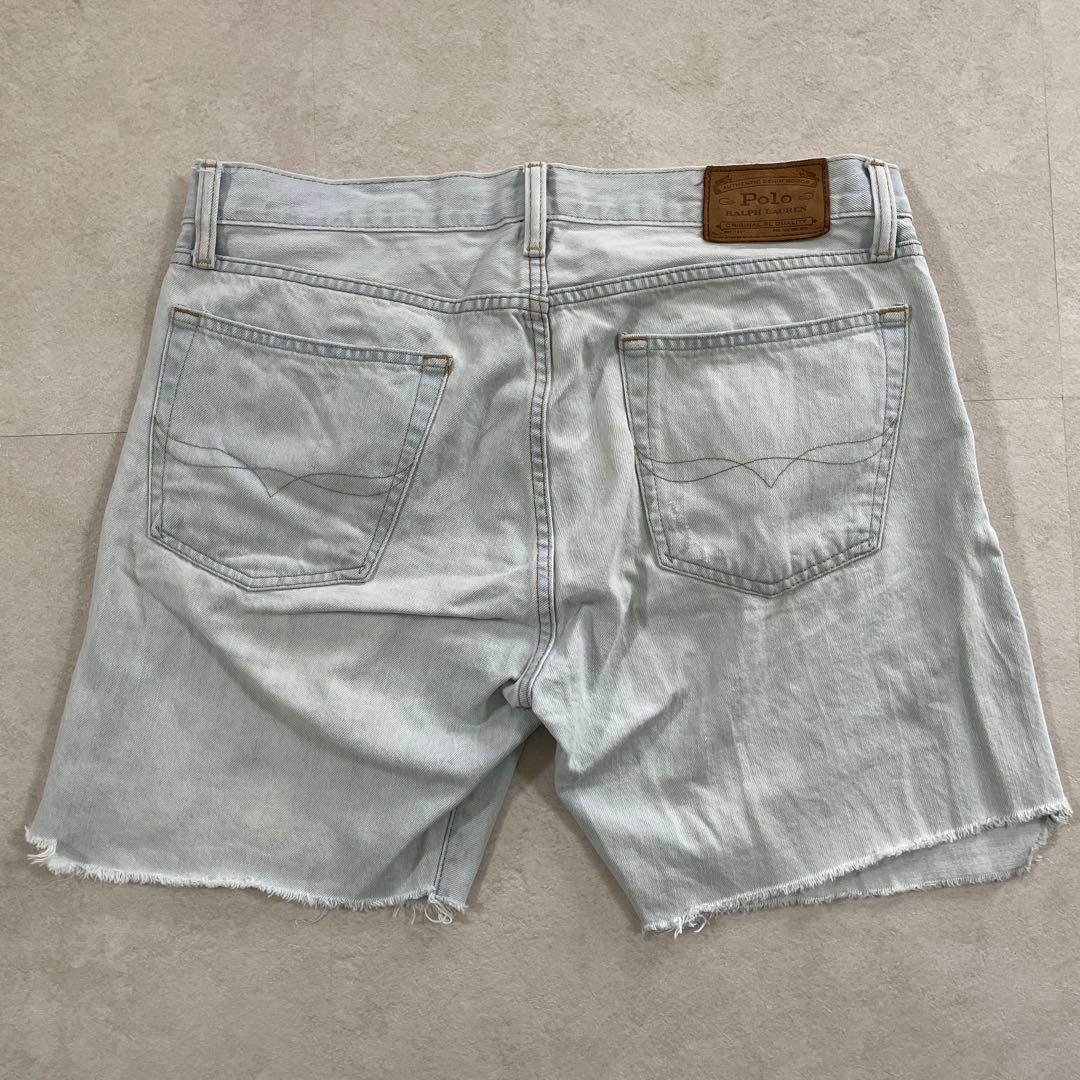 【美品】POLO RALPH LAUREN ライトブルー ハーフパンツ 34