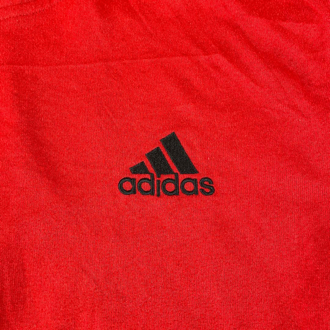 【美品】adidas プルオーバー パーカー サイズL レッド