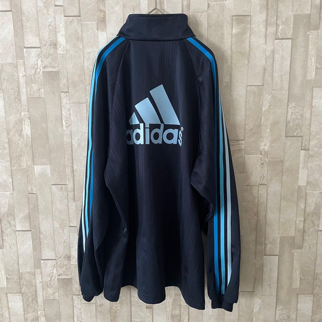 【美品】古着adidas トラックジャケット Oサイズ ネイビー