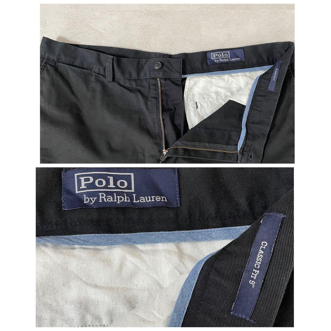 90s POLO RALPH LAUREN ハーフパンツ サイズ38 ブラック