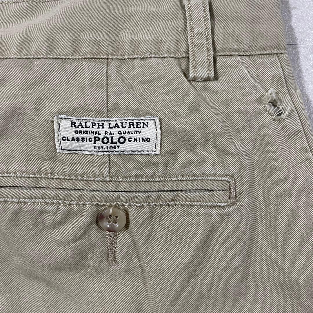90s POLO RALPH LAUREN ハーフパンツ サイズ30 ベージュ
