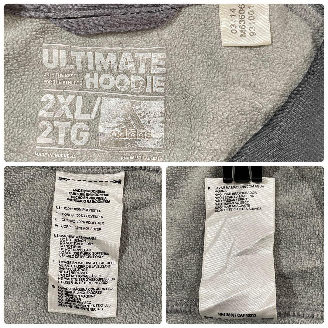 古着 adidas クライマウォーム プルオーバーパーカー ブラック2XL