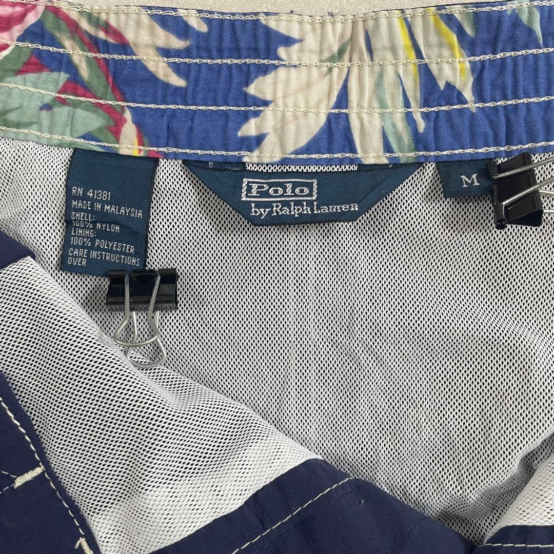 【希少】90s POLO RALPH LAUREN ネイビー スイムショーツ M