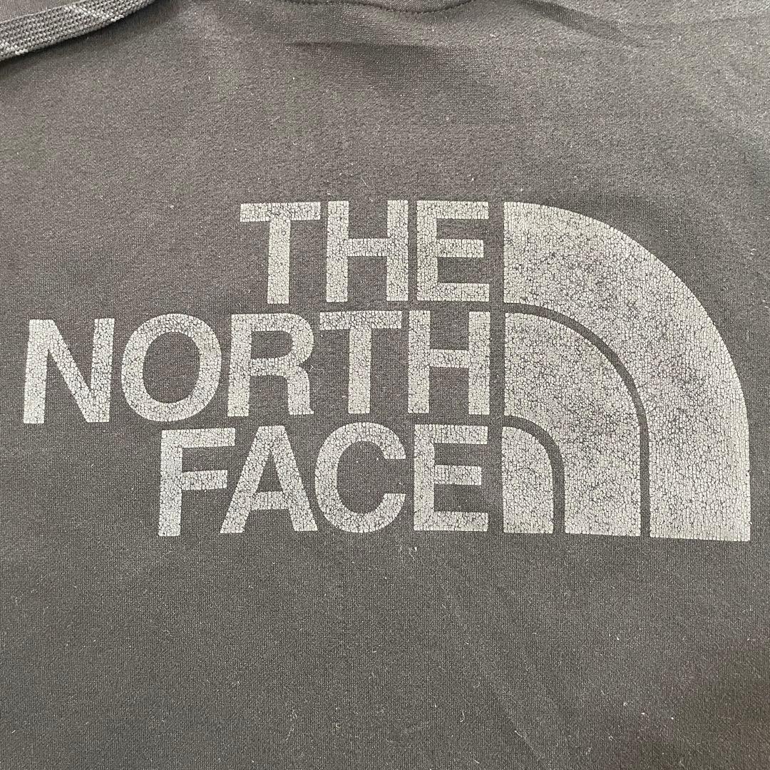 【美品】THE NORTH FACE パーカー ビッグロゴプリント ブラック L