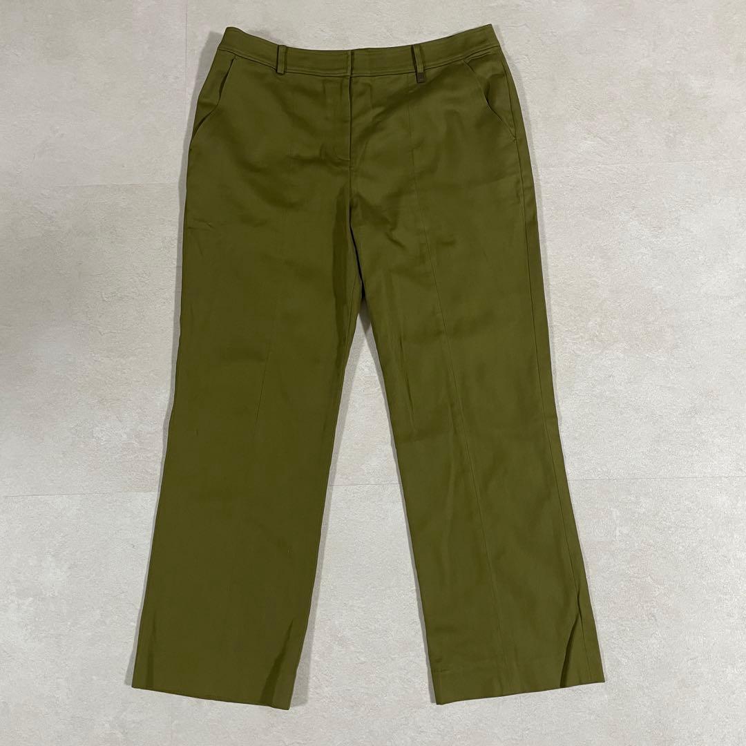 【美品】LEONARD SPORT パンツ ロゴプレート サイズ76 カーキ